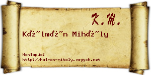 Kálmán Mihály névjegykártya